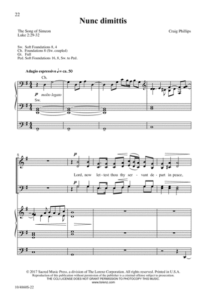 Magnificat and Nunc Dimittis ("St. Luke's") by Craig Phillips 4-Part - Sheet Music
