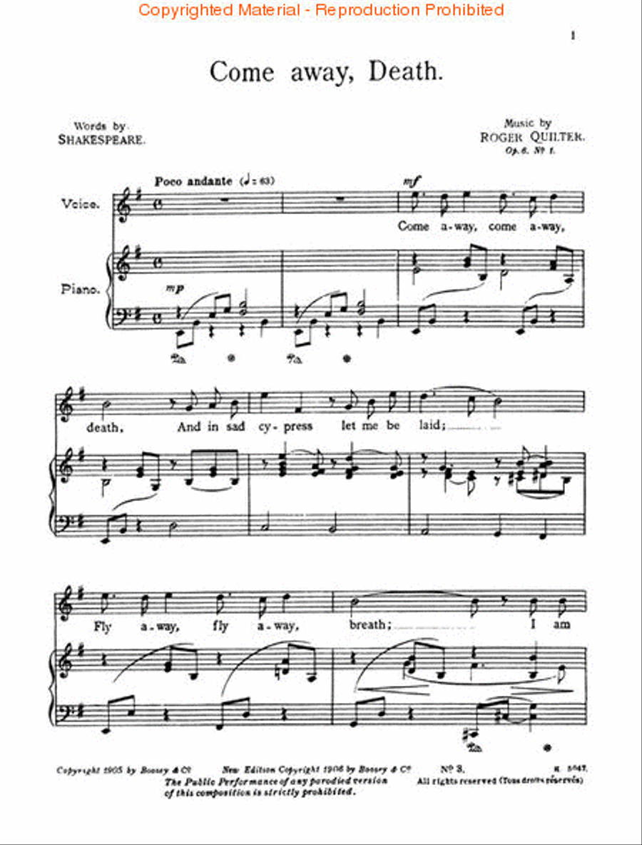 Three Shakespeare Songs, Op. 6