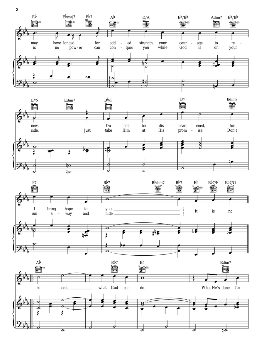 It Is No Secret (What God Can Do) Piano, Vocal, Guitar scores gallery preview page 2