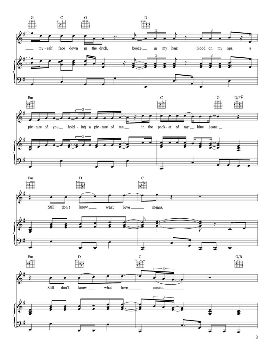 Jolene Piano, Vocal, Guitar scores gallery preview page 3