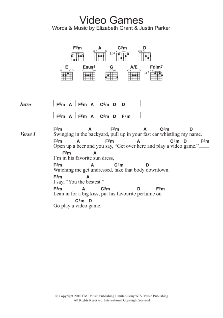 Video Games Acoustic Guitar scores gallery preview page 1