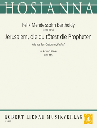 Book cover for Jerusalem, die du tötest die Propheten