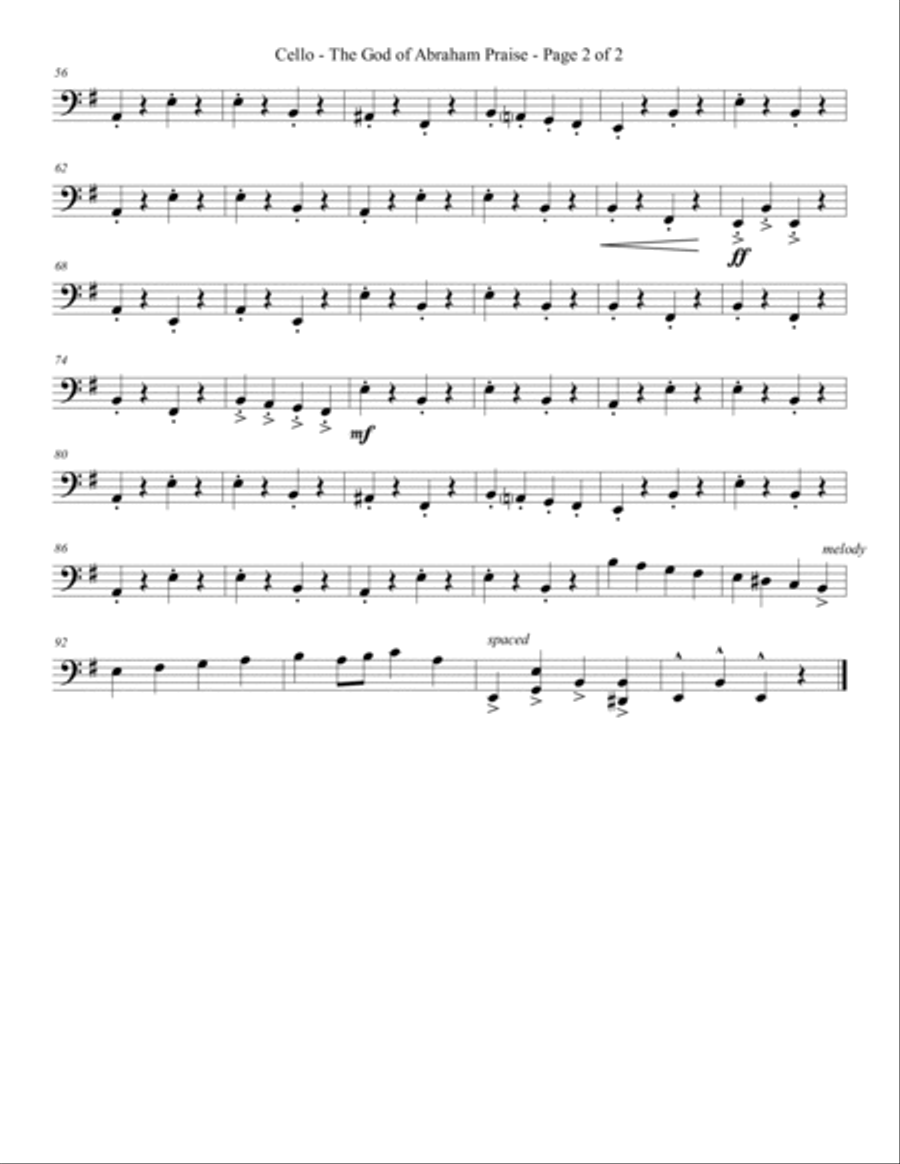 The God of Abraham Praise String Quartet scores gallery preview page 2