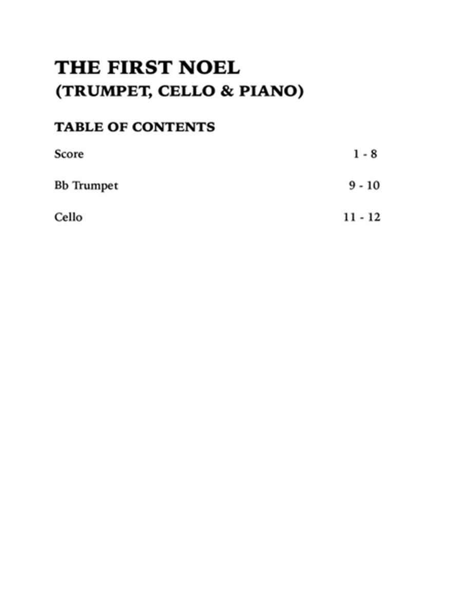 The First Noel (Trio for Trumpet, Cello and Piano) image number null