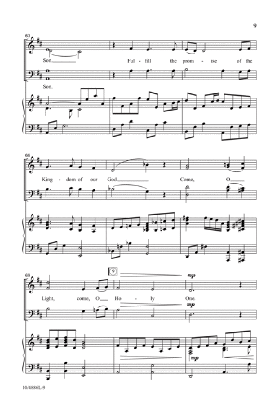 Come, O Light, Come, Holy One 4-Part scores gallery preview page 9