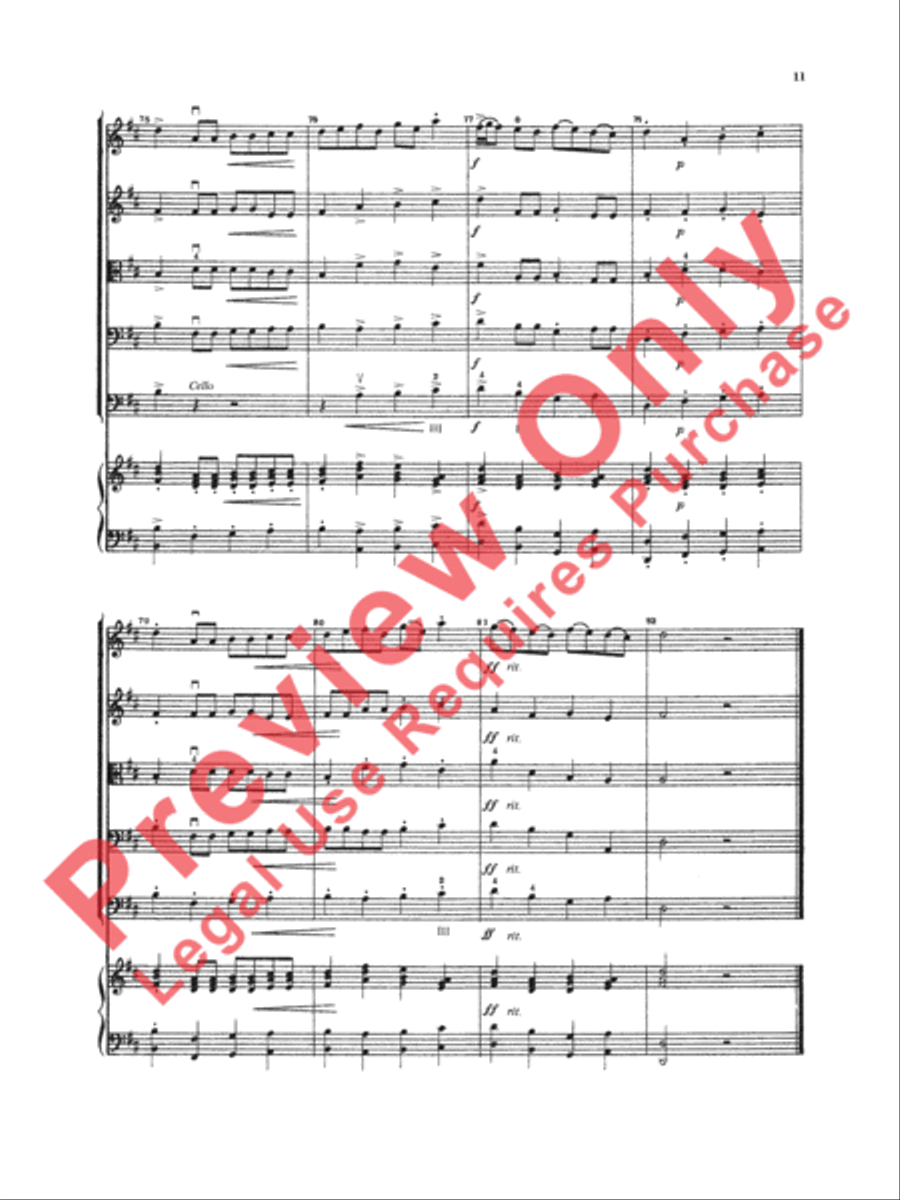 Concerto in D Major String Orchestra scores gallery preview page 12