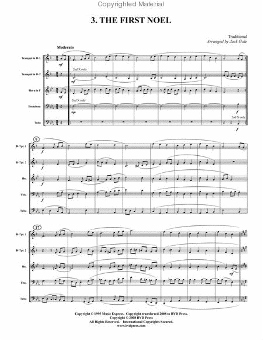 Twelve Christmas Carols Brass Quintet scores gallery preview page 4