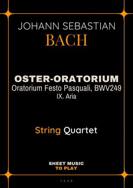Saget, Saget mir Geschwinde, BWV 249 - String Quartet (Full Score and Parts) image number null
