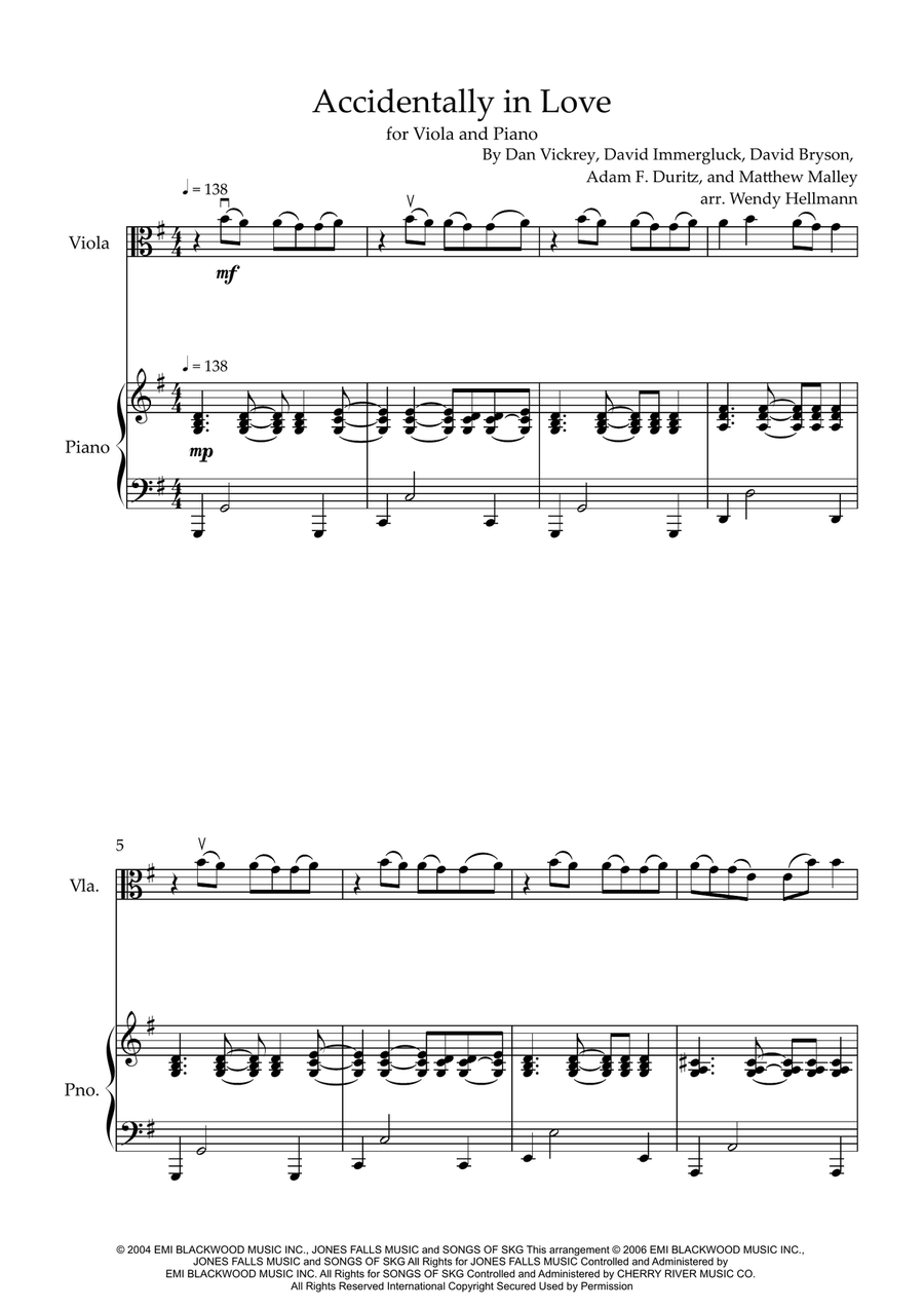 Accidentally In Love Viola scores gallery preview page 1