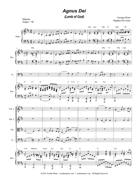 Agnus Dei (String Quartet and Piano) image number null