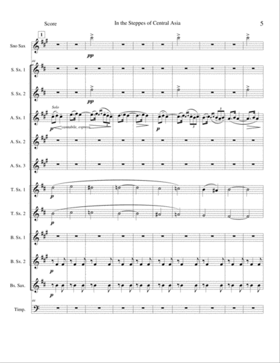 In the Steppes of Central Asia Woodwind Ensemble scores gallery preview page 5