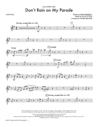 Book cover for Don't Rain On My Parade (from Funny Girl) (arr. Mark Brymer) - Alto Sax
