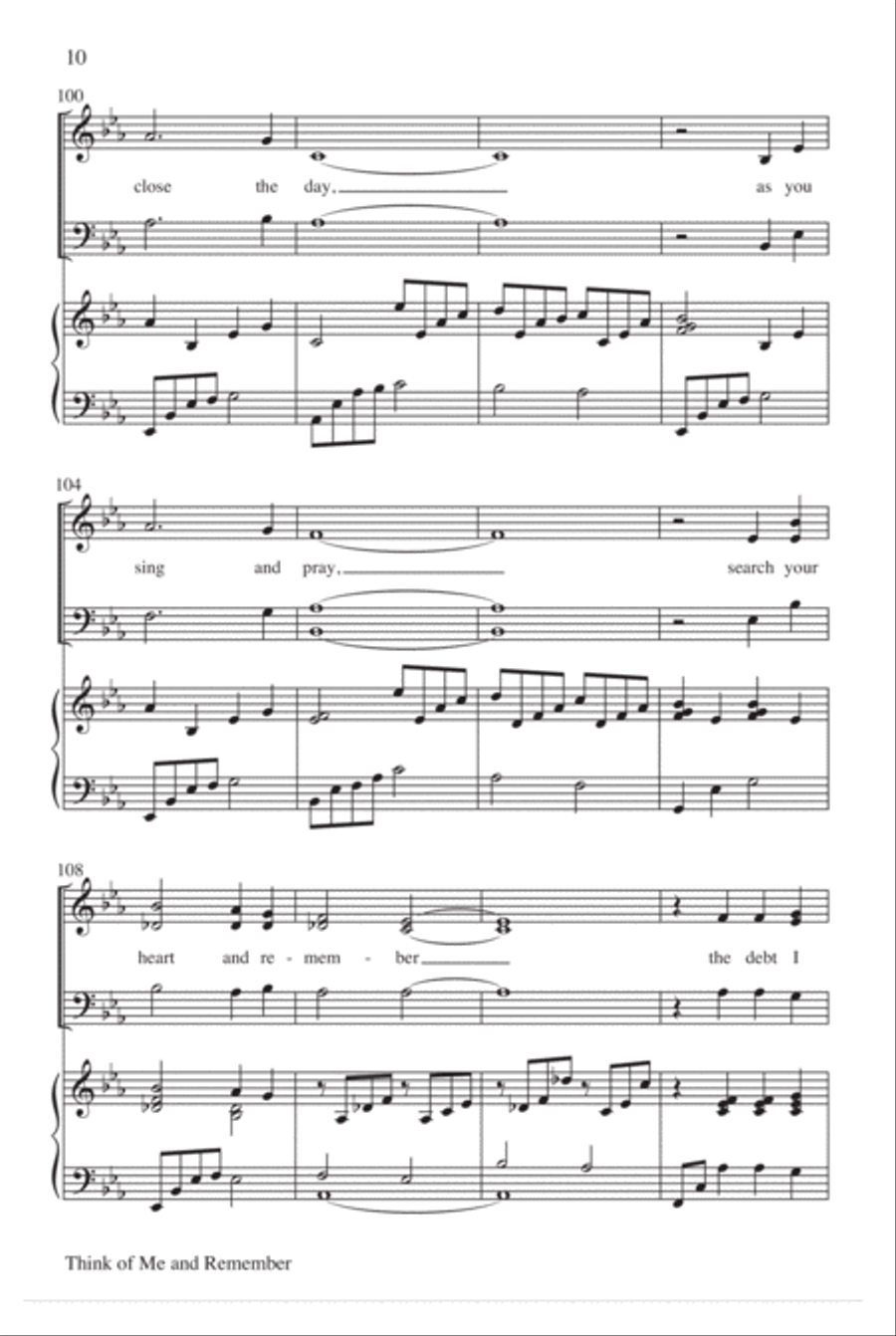 Think of Me and Remember 4-Part scores gallery preview page 11