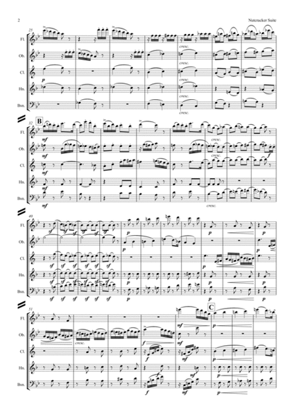 Tchaikovsky: Casse-Noisette: Nutcracker Suite (Complete) (Score and Parts) - wind quintet image number null