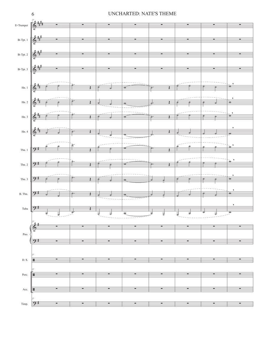 Uncharted: Nate's Theme Brass Ensemble scores gallery preview page 6