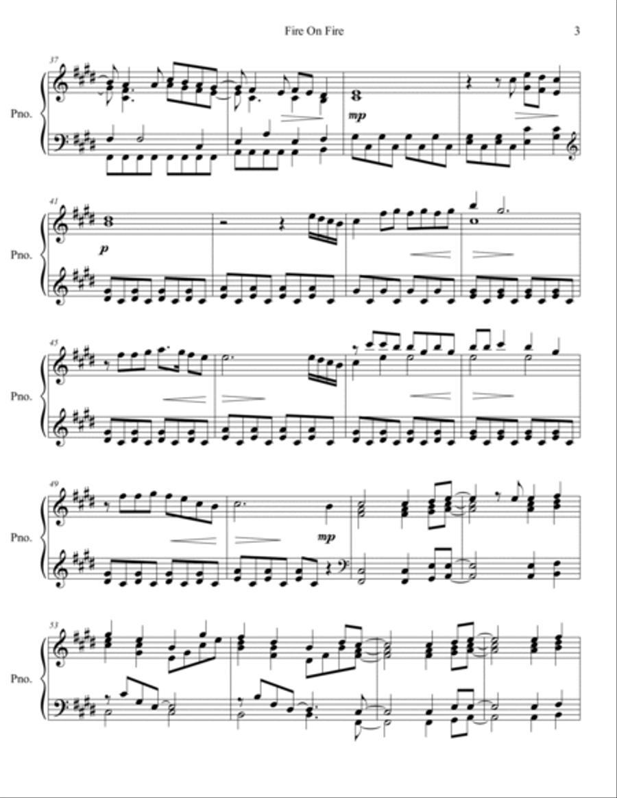 Fire On Fire Fire On Fire Piano Solo scores gallery preview page 4