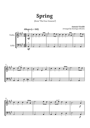 Book cover for Spring from "The Four Seasons" (Violin and Cello) - Beginner Level