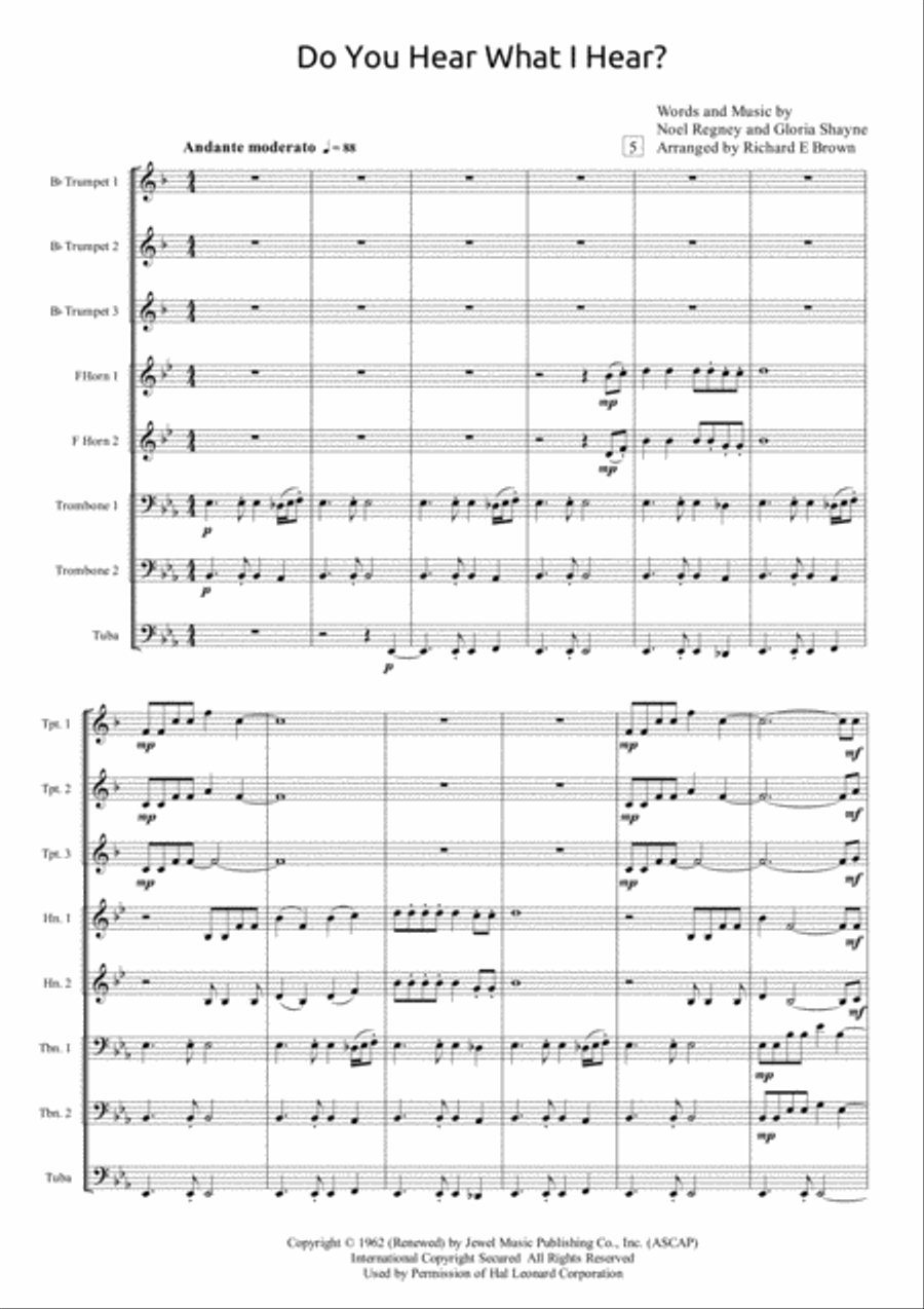 Do You Hear What I Hear Brass Ensemble scores gallery preview page 2
