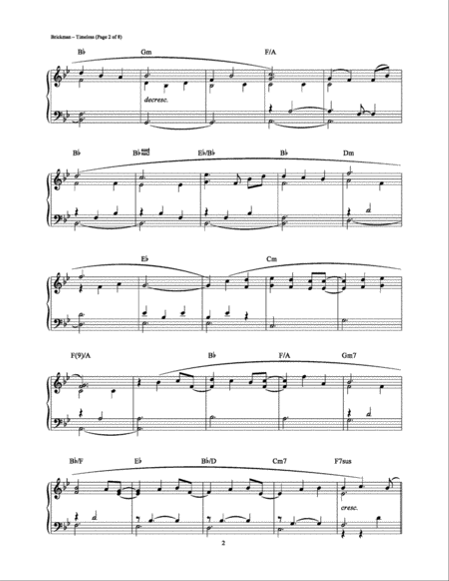 Timeless Piano, Vocal, Guitar scores gallery preview page 2