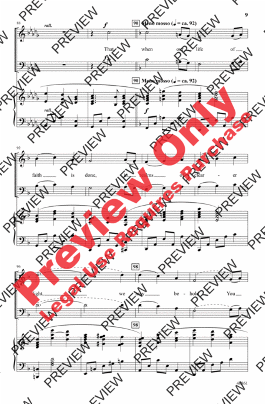 We Walk by Faith and Not by Sight 4-Part scores gallery preview page 9