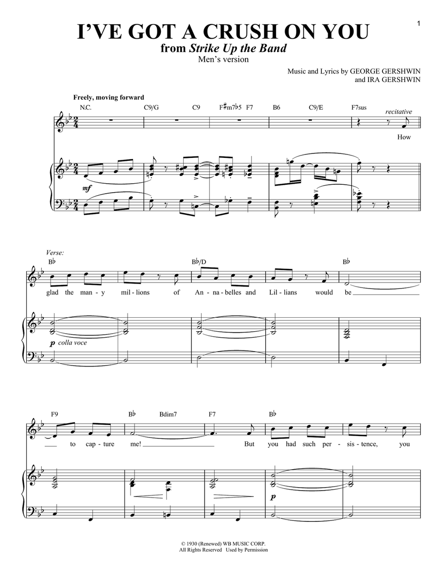 I've Got A Crush On You I've Got A Crush On You Tenor Voice scores gallery preview page 1