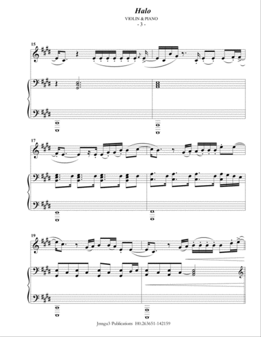 Halo Violin Solo scores gallery preview page 3