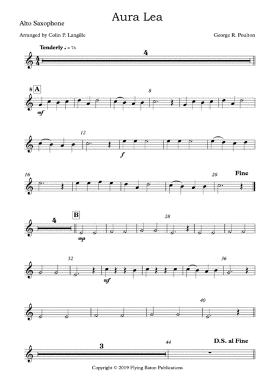 Aura Lea Aura Lea Concert Band scores gallery preview page 6