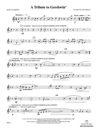 A Tribute to Gershwin: 3rd B-flat Clarinet