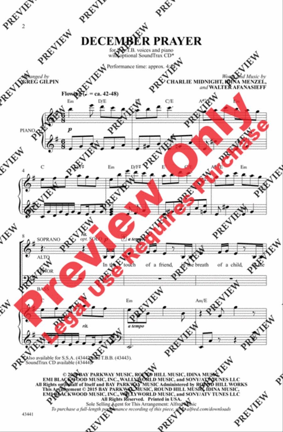 December Prayer December Prayer 4-Part scores gallery preview page 2