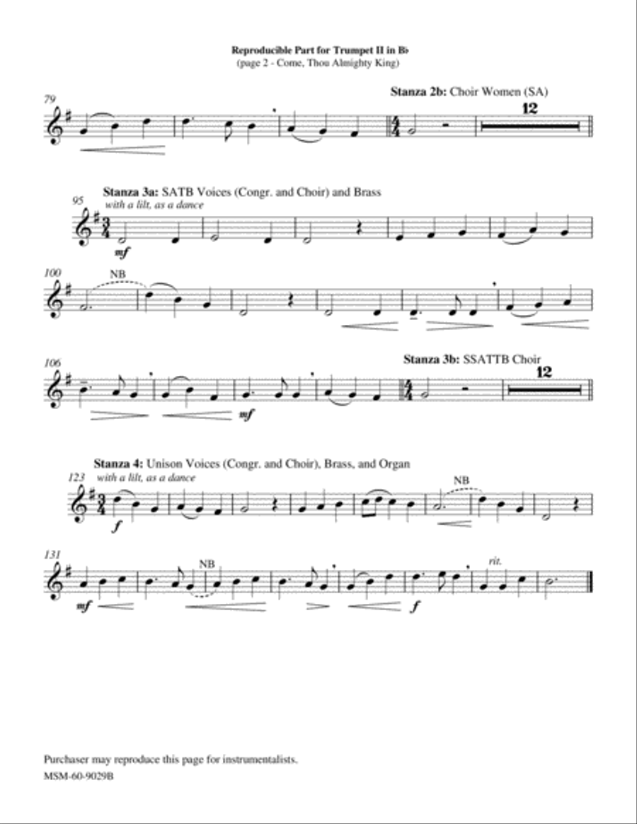 Come, Thou Almighty King Choir scores gallery preview page 6