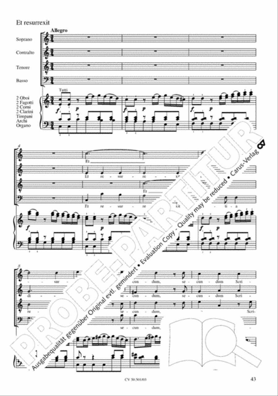 Mass in C Major 4-Part scores gallery preview page 44