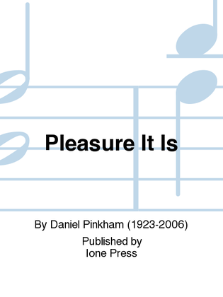 Book cover for Pleasure It Is