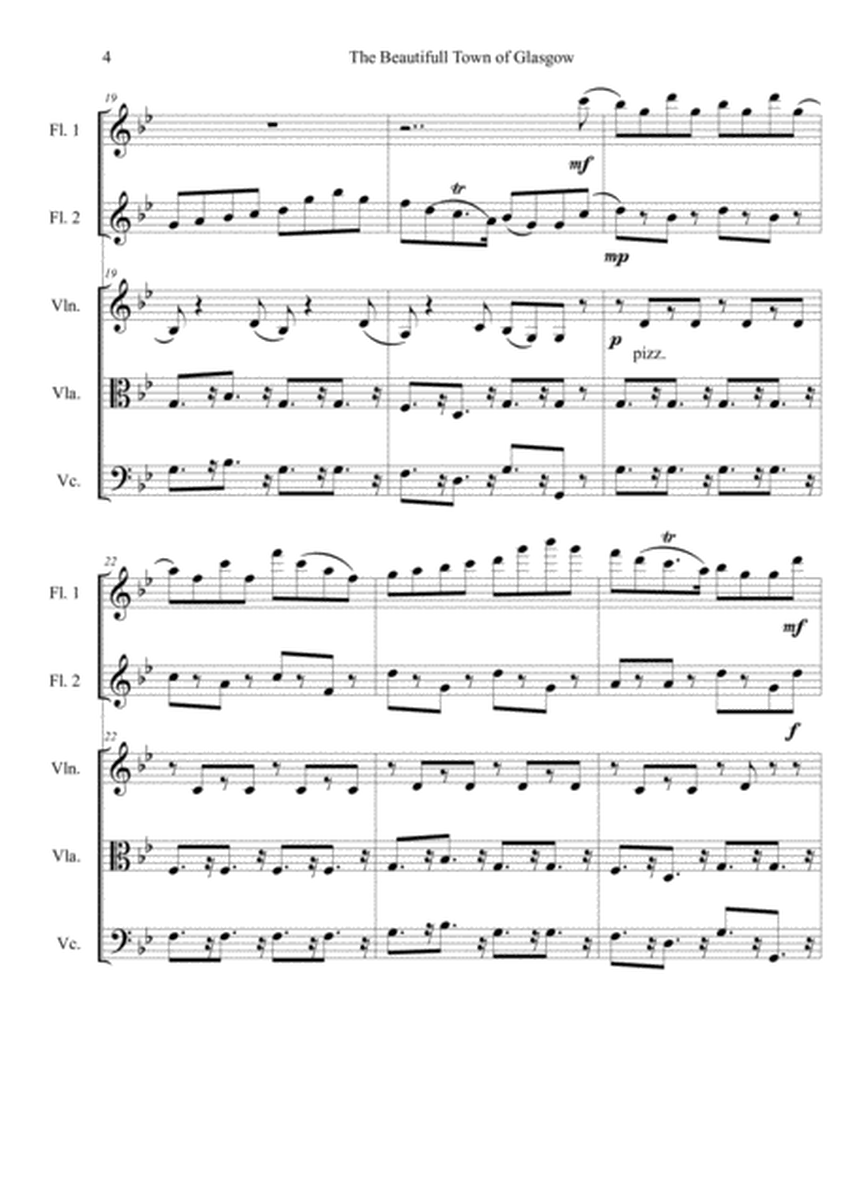 The Beautifull Town of Glasgow by Joshua Campbell - arranged for 2 flutes, viola, viola and cello image number null