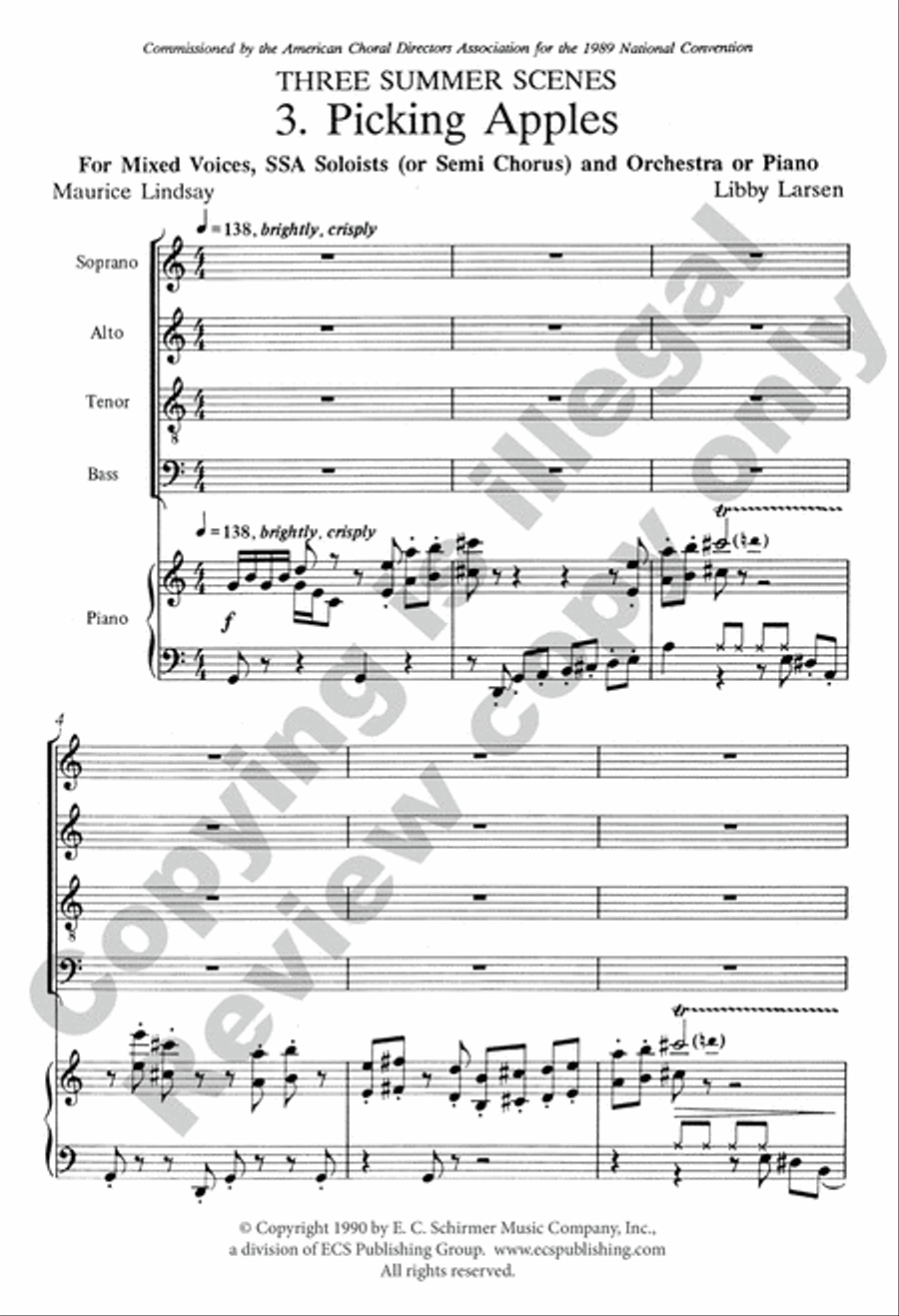 Three Summer Scenes: 3. Picking Apples SSA scores gallery preview page 3