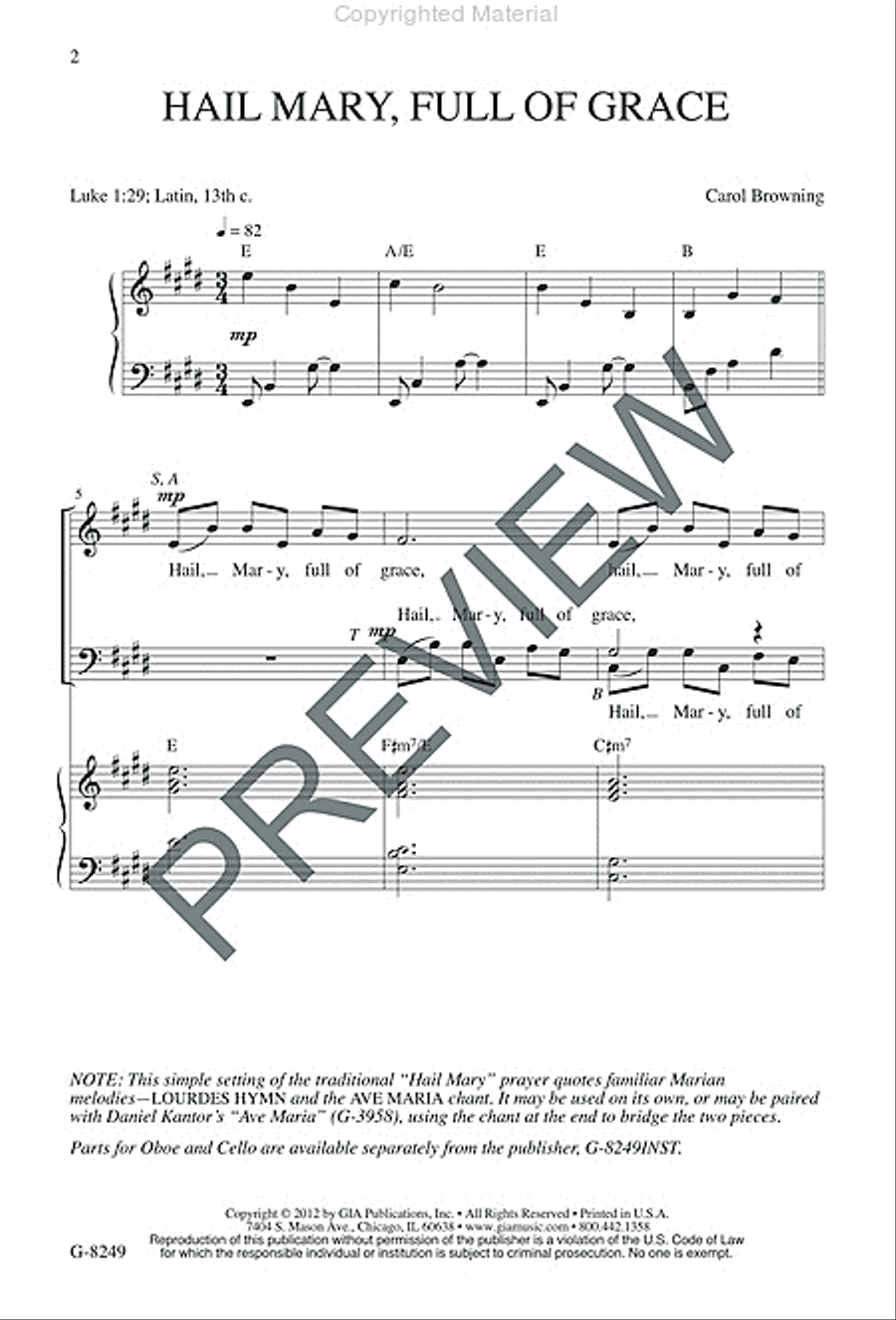 Hail Mary, Full of Grace Hail Mary, Full of Grace 4-Part scores gallery preview page 2