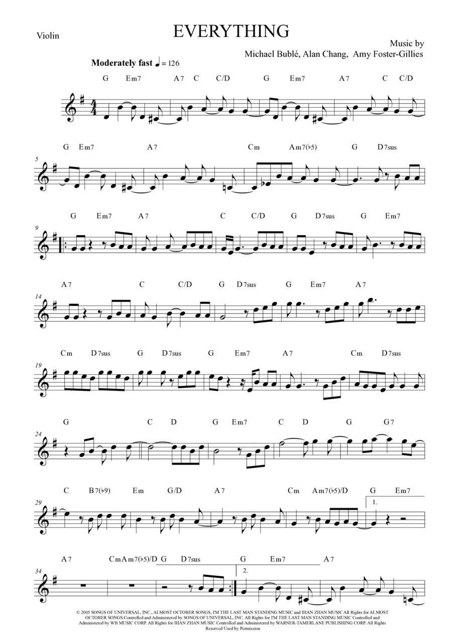 Everything Violin Solo scores gallery preview page 1