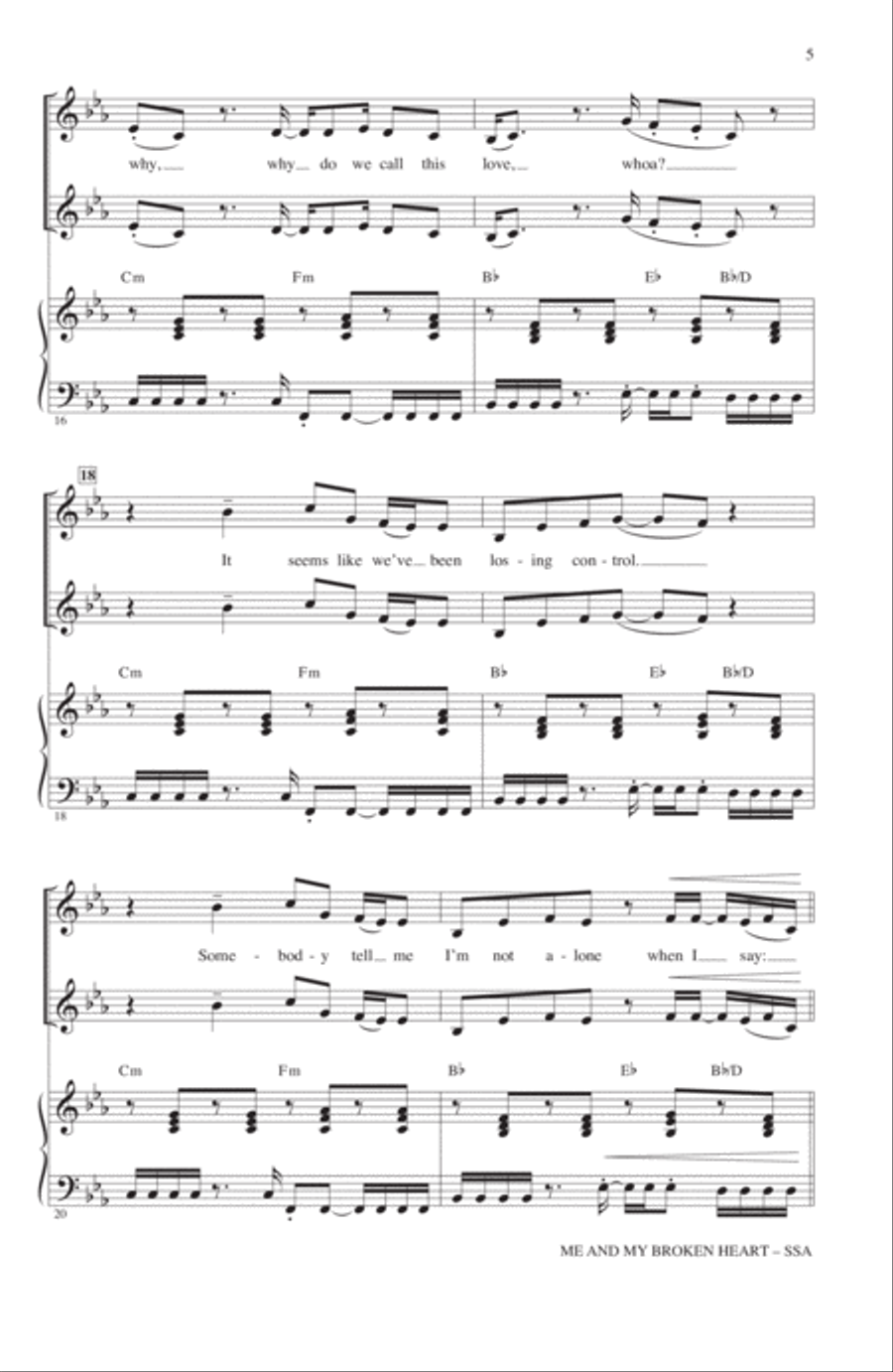Me And My Broken Heart SSA scores gallery preview page 4