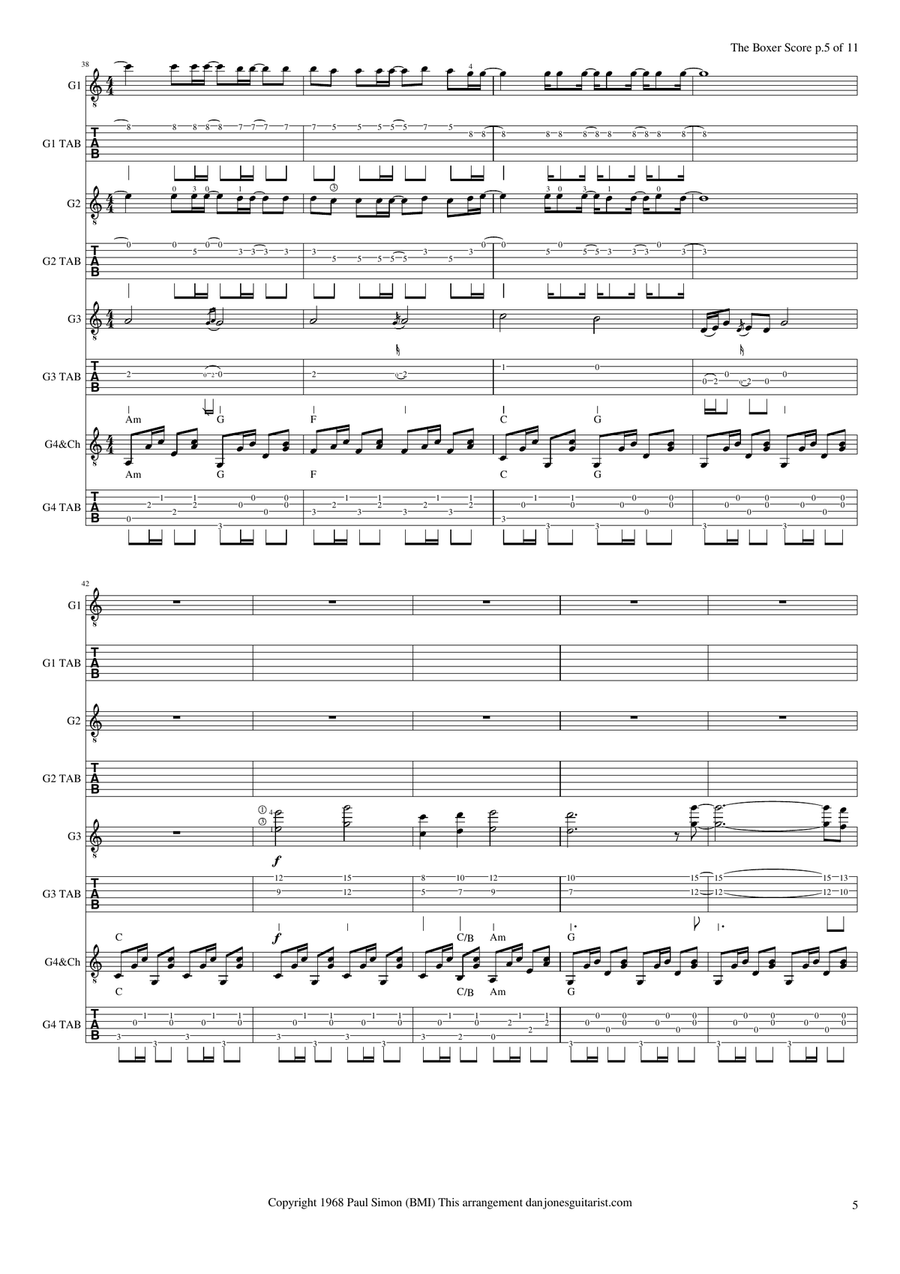 The Boxer Guitar Ensemble scores gallery preview page 5
