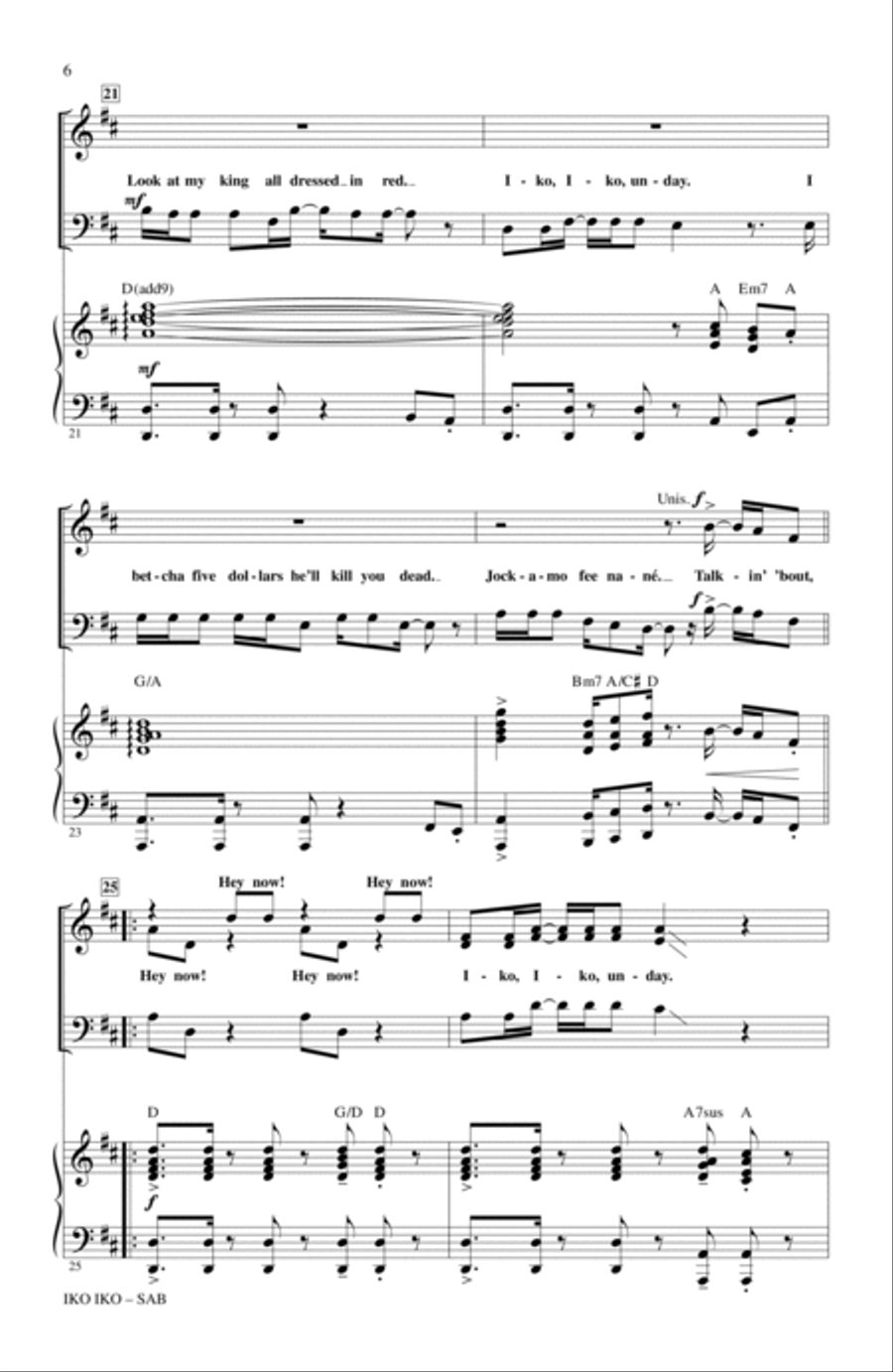 Iko Iko Iko Iko 3-Part scores gallery preview page 4