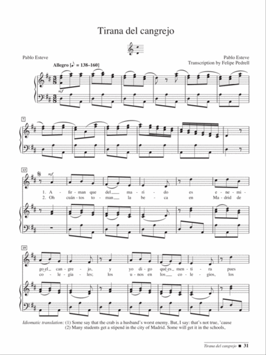 Spanish Theater Songs -- Baroque and Classical Eras Medium-Low Voice scores gallery preview page 4
