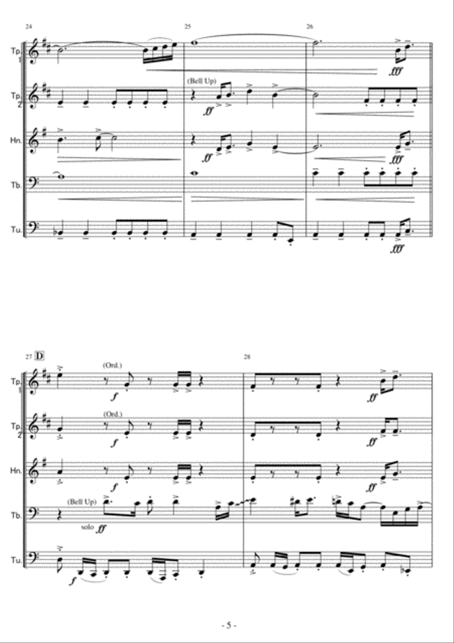 Gonna Fly Now Brass Ensemble scores gallery preview page 5