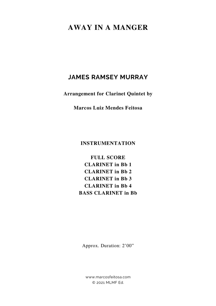 Away in a Manger - Clarinet Quintet Clarinet Quintet scores gallery preview page 2