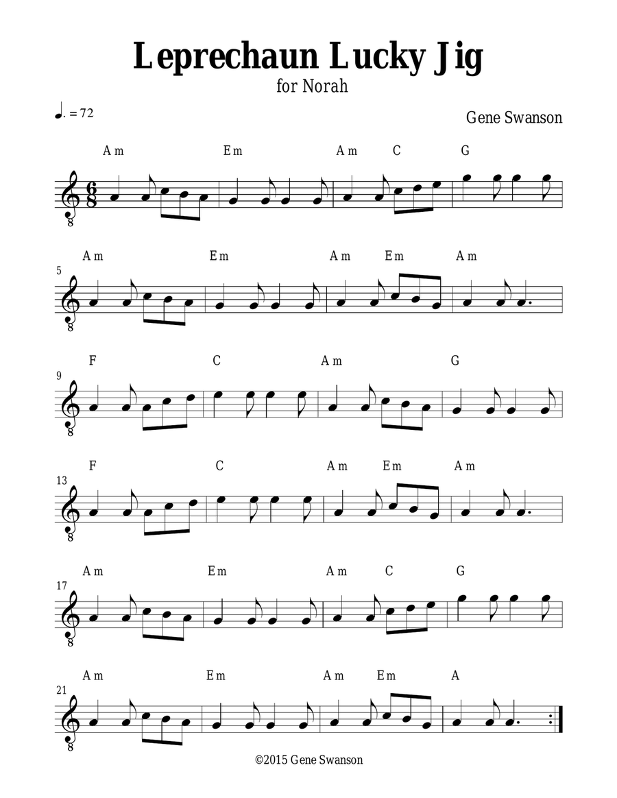 Leprechaun Lucky Jig - Play Along! Piano scores gallery preview page 1