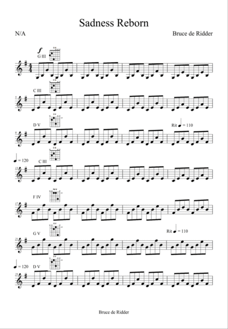 Sadness Reborn Acoustic Guitar scores gallery preview page 1