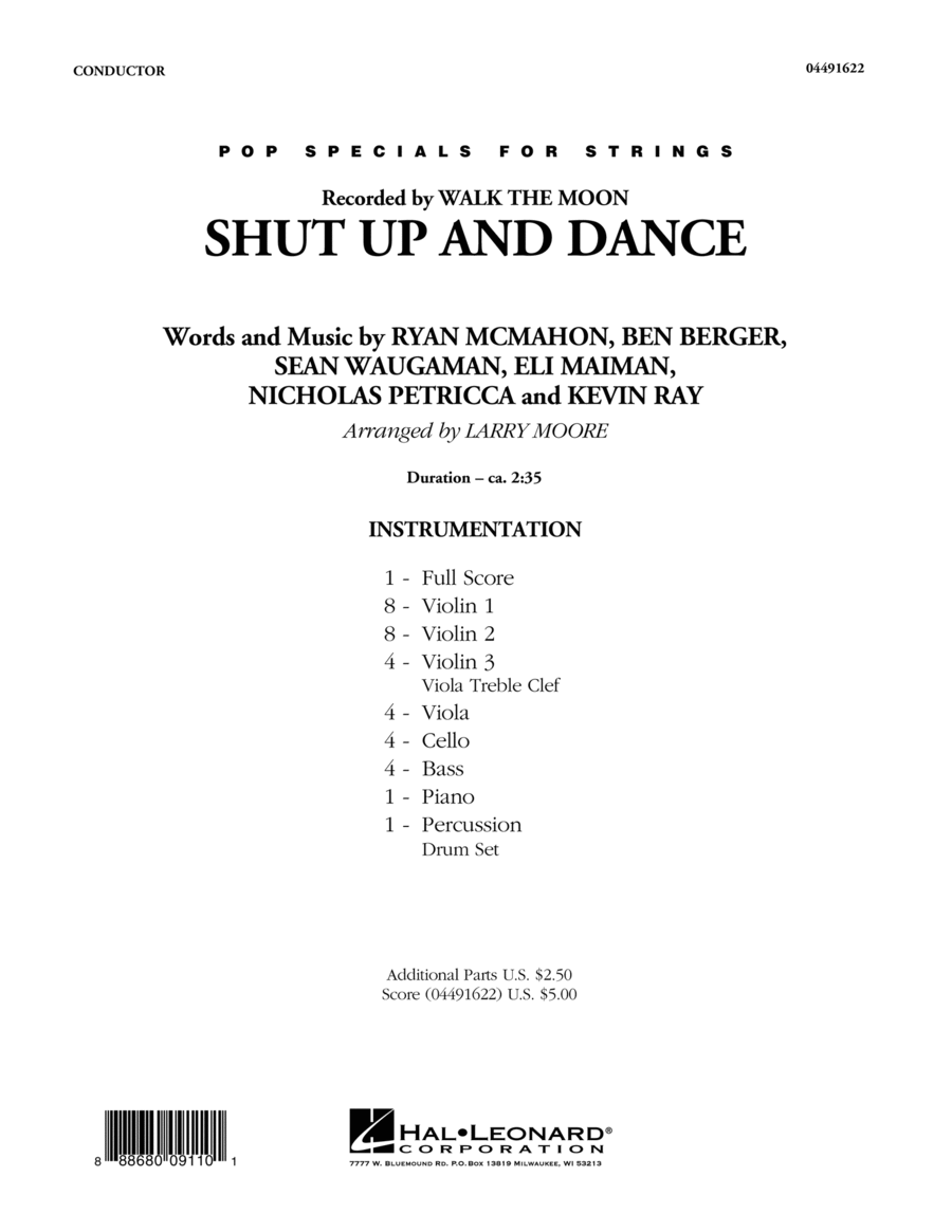 Shut Up and Dance - Conductor Score (Full Score)