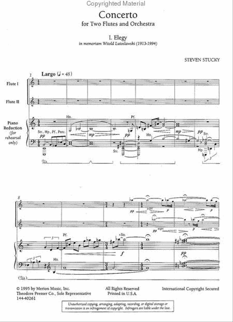 Concerto For Two Flutes And Orchestra Flute Duet scores gallery preview page 2