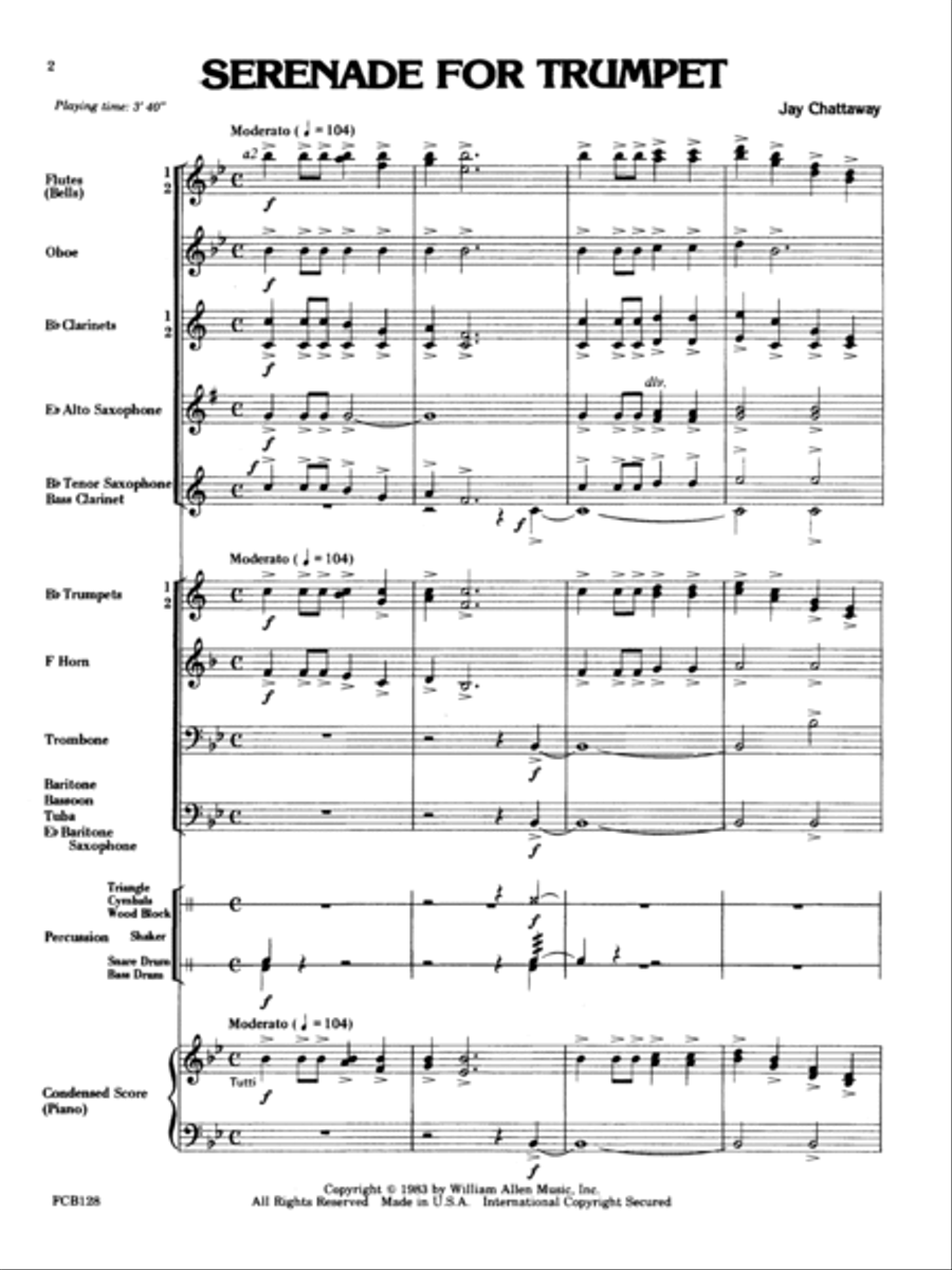 Serenade For Trumpet Concert Band scores gallery preview page 2