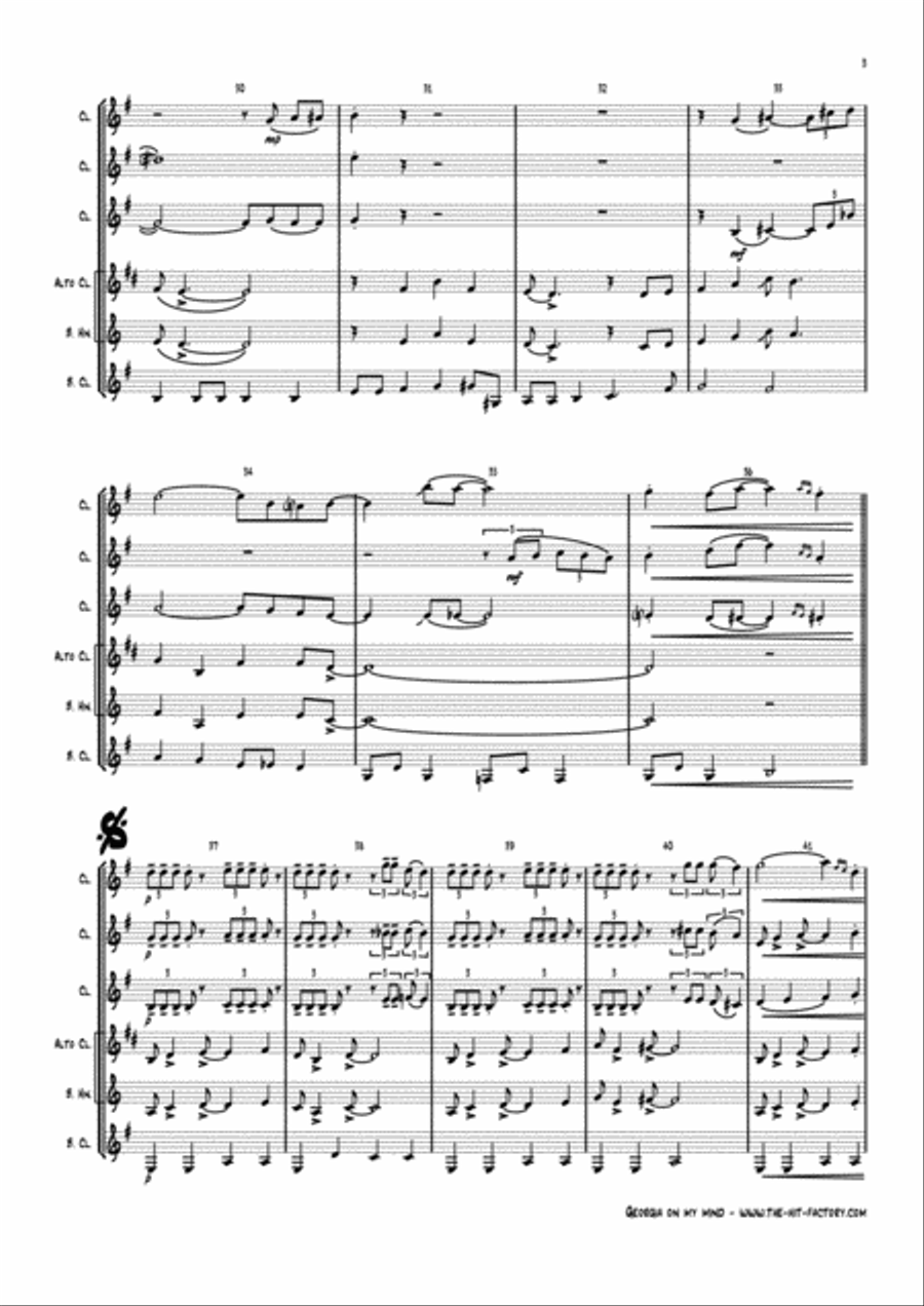 Georgia On My Mind Woodwind Ensemble scores gallery preview page 3