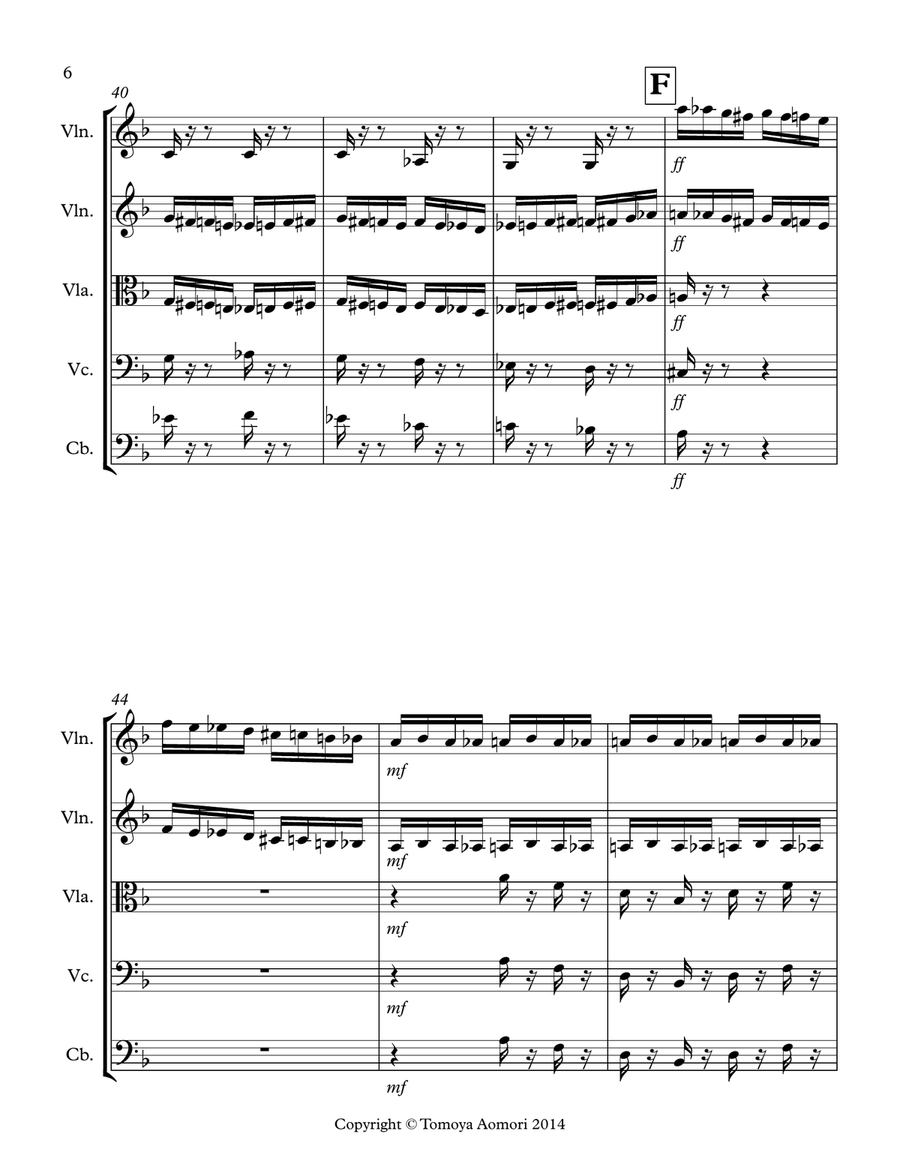 The Flight of the Bumblebee - arranged for String Ensemble/Orchestra/Quintet by Tomoya Aomori - scor String Orchestra scores gallery preview page 6