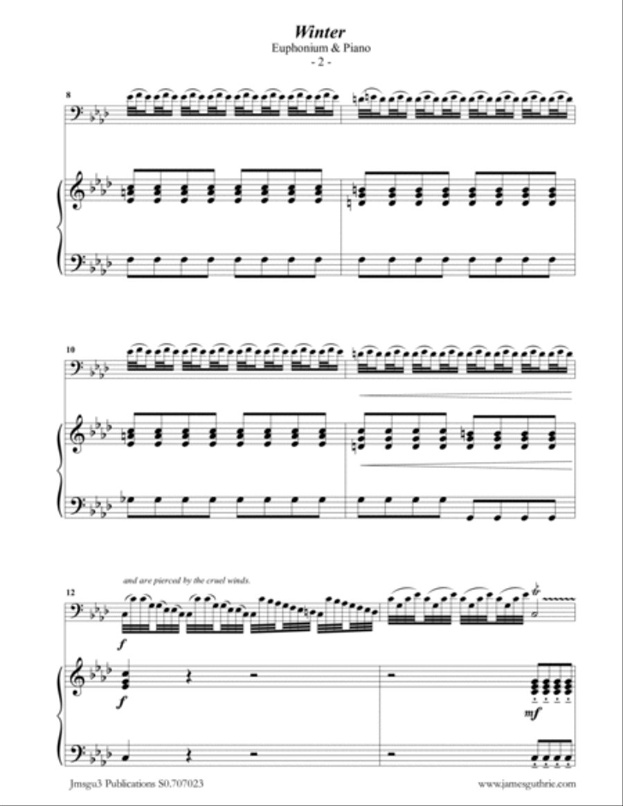 Vivaldi: Winter from the Four Seasons for Euphonium & Piano Vivaldi: Winter from the Four Seasons for Euphonium & Piano Euphonium scores gallery preview page 2
